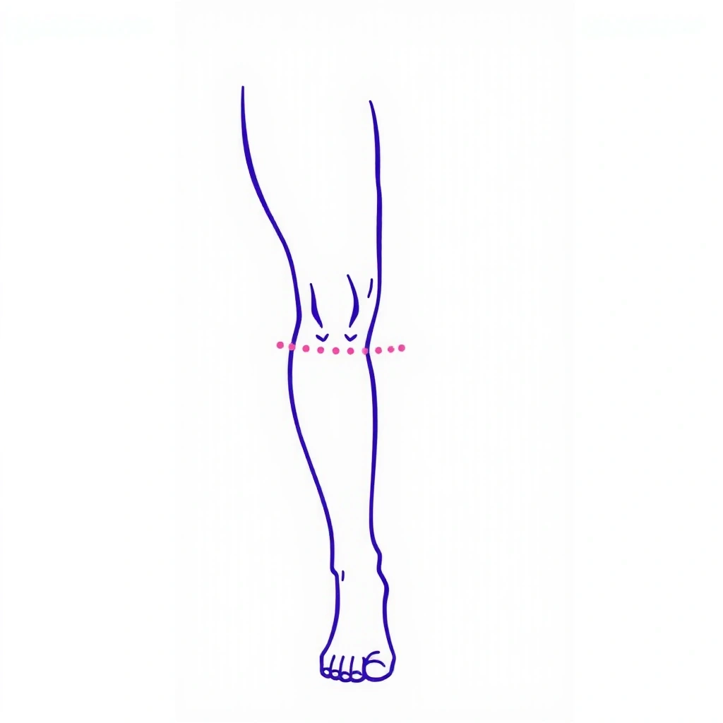 Schematische Darstellung der Behandlungszonen am Bein